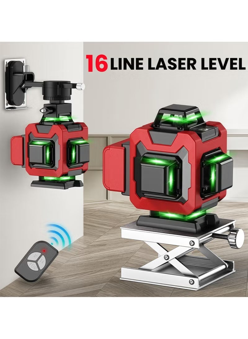 WALALLA 4D Laser Level Pro Kit ，16 Lines 360° Self-Leveling with Magnetic Rotating Base， Tripod ，2 Long-Lasting Batteries& Remote Control Perfect for Tile Floors, Construction, Picture Hanging (Portable Toolbox Included) - Image 2